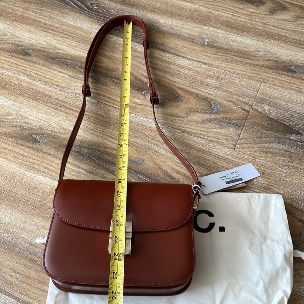 A.P.C. Brown Leather Shoulder Bag with Gold Hardware - Picture 9 of 16